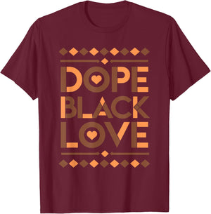 Dope Black Love Matching Married Couple Valentines Day T-Shirt - T-Shirt | Maroon