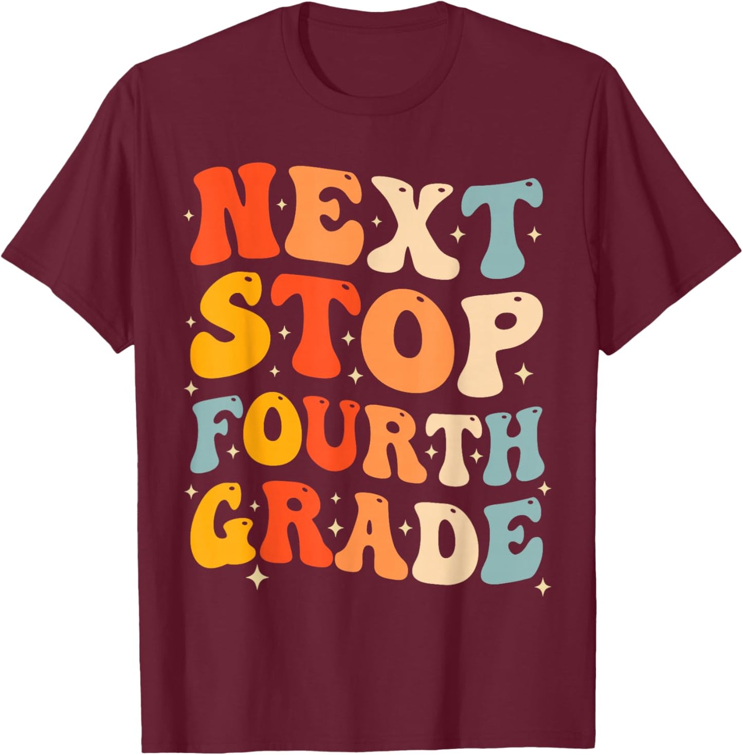 Next Stop Fourth Grade Groovy 3rd Grade Graduation 2026 Kids T-Shirt - T-Shirt | Maroon