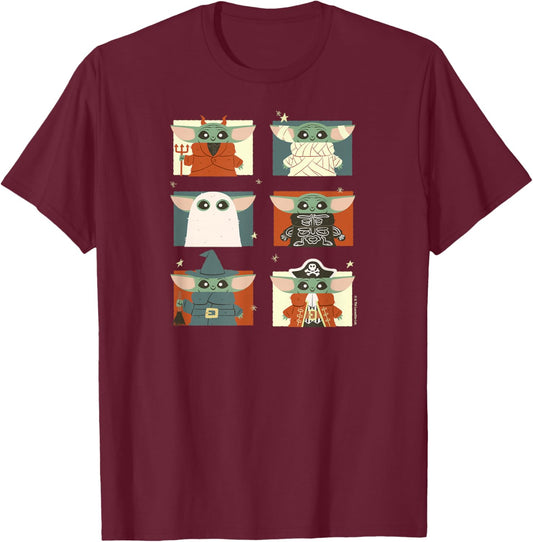 Star Wars - The Mandalorian Grogu Halloween Costumes T-Shirt - T-Shirt | Maroon