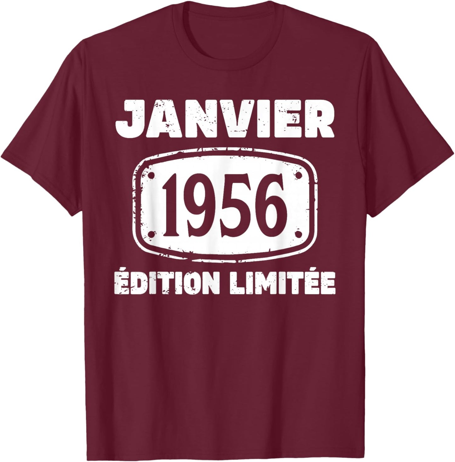 January 1956 70 Years Birthday Gift Man January 1956 T-Shirt - T-Shirt | Maroon