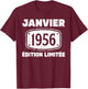 January 1956 70 Years Birthday Gift Man January 1956 T-Shirt - T-Shirt | Maroon