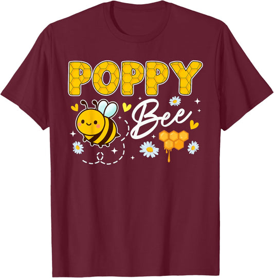 Poppy Bee Cute Beekeeping Birthday Party Matching Family T-Shirt - T-Shirt | Maroon