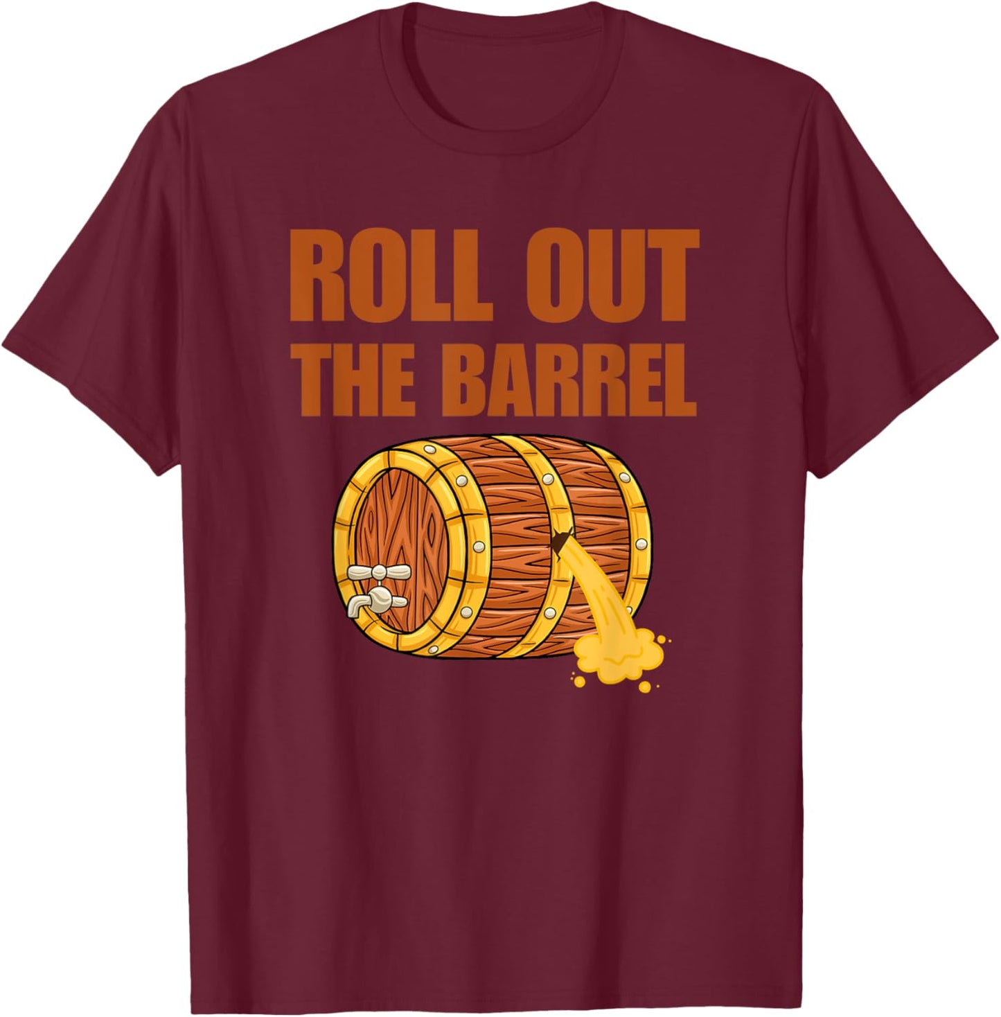 Brewers Roll Out The Barrel T-Shirt - T-Shirt | Maroon