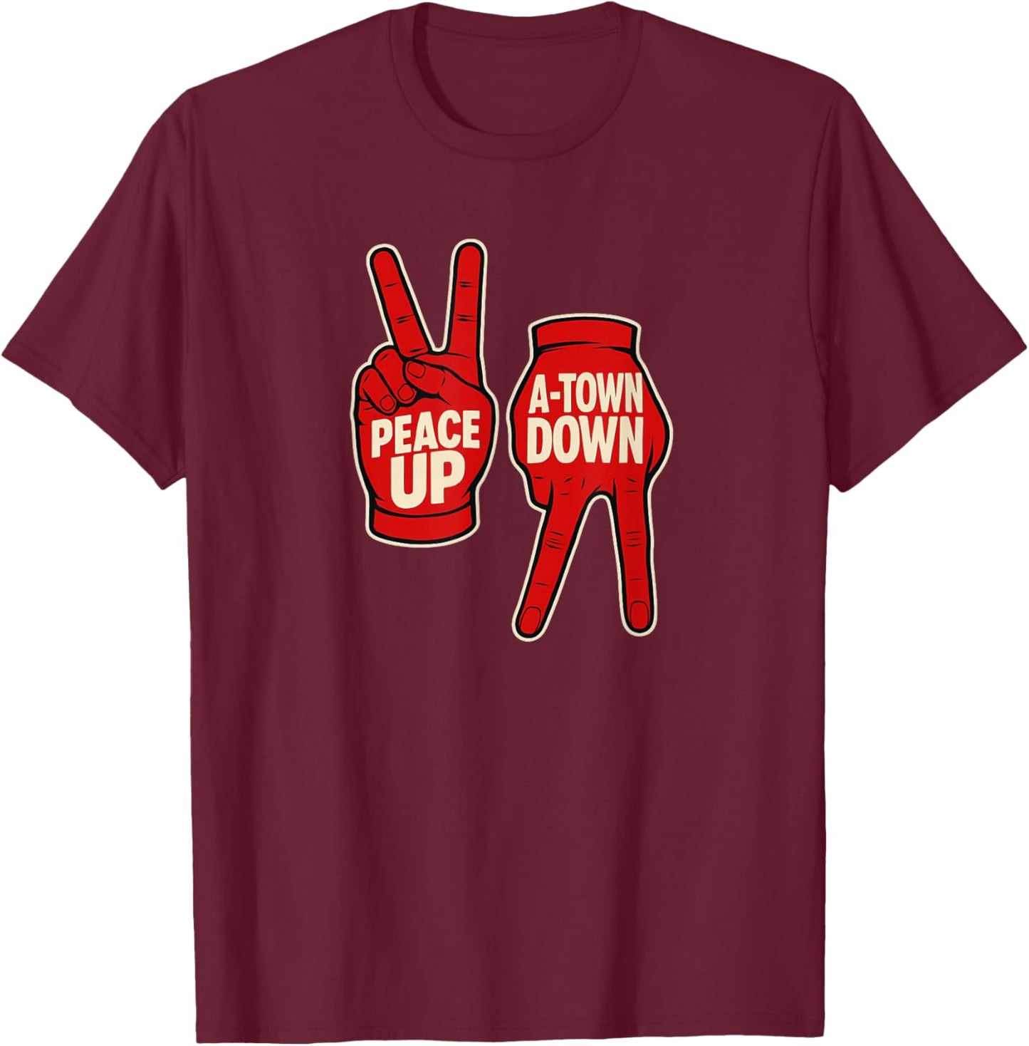 Peace Up A Town Down Apparel Men Women T-Shirt - T-Shirt | Maroon
