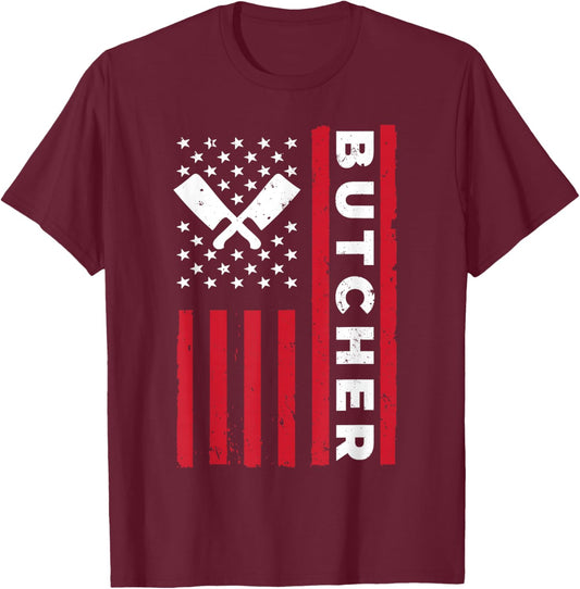 Cool Butcher Art Dad Meat Cutting Butchery Butcher T-Shirt - T-Shirt | Maroon
