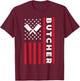 Cool Butcher Art Dad Meat Cutting Butchery Butcher T-Shirt - T-Shirt | Maroon