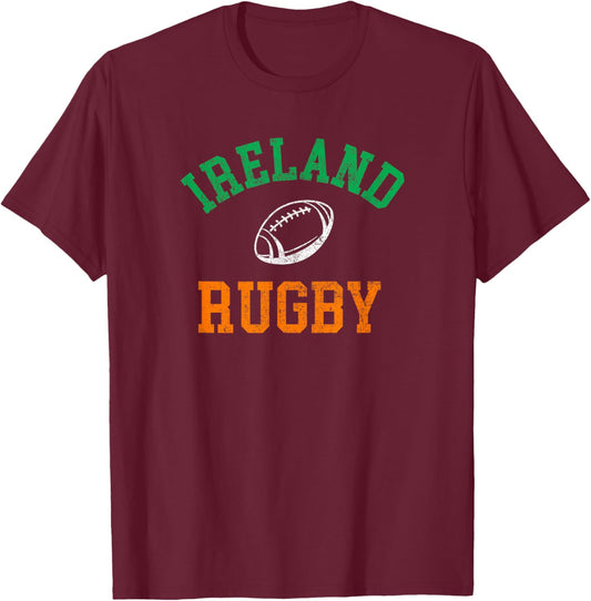 Ireland Rugby Flag T-Shirt - T-Shirt | Maroon