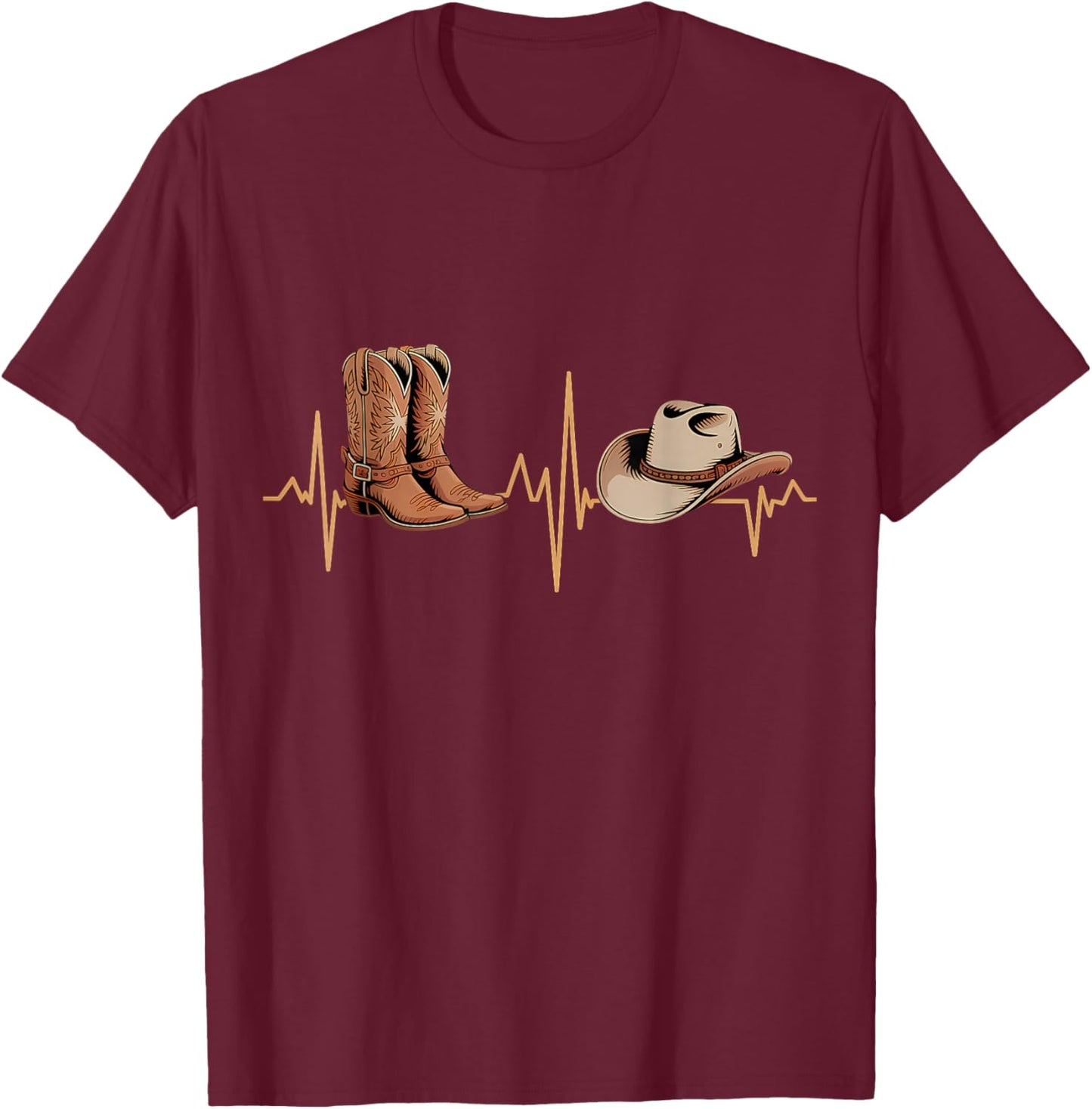 Line Dance Herzschlag EKG Line Dancing T-Shirt - T-Shirt | Maroon