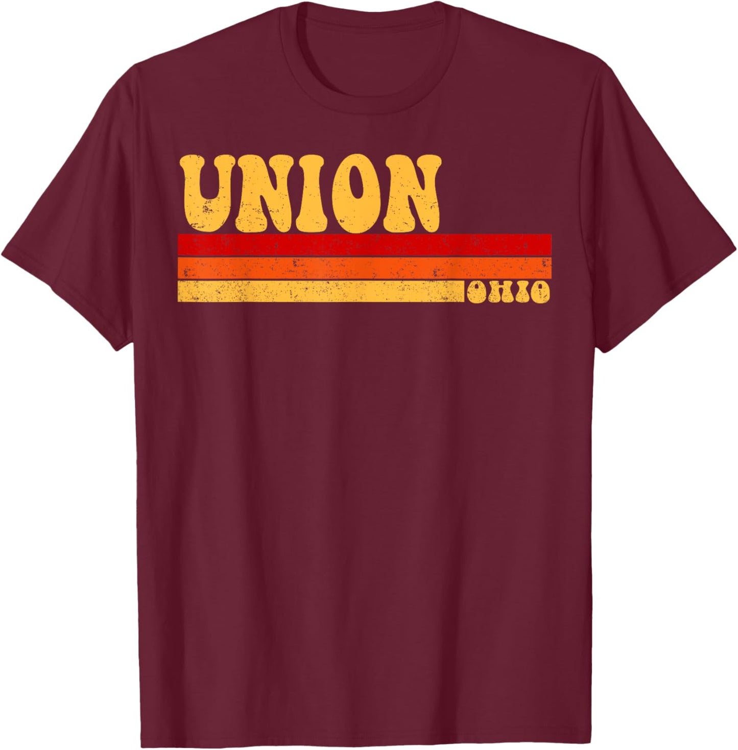 UNION Ohio City Vintage Roots Retro Design 70s 80s T-Shirt - T-Shirt | Maroon