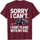 Funny Rat Costume Women Kids Rodent Rat Lover T-Shirt - T-Shirt | Maroon