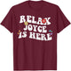 Retro Groovy Relax Joyce Is Here Funny Mother's Day Name T-Shirt - T-Shirt | Maroon