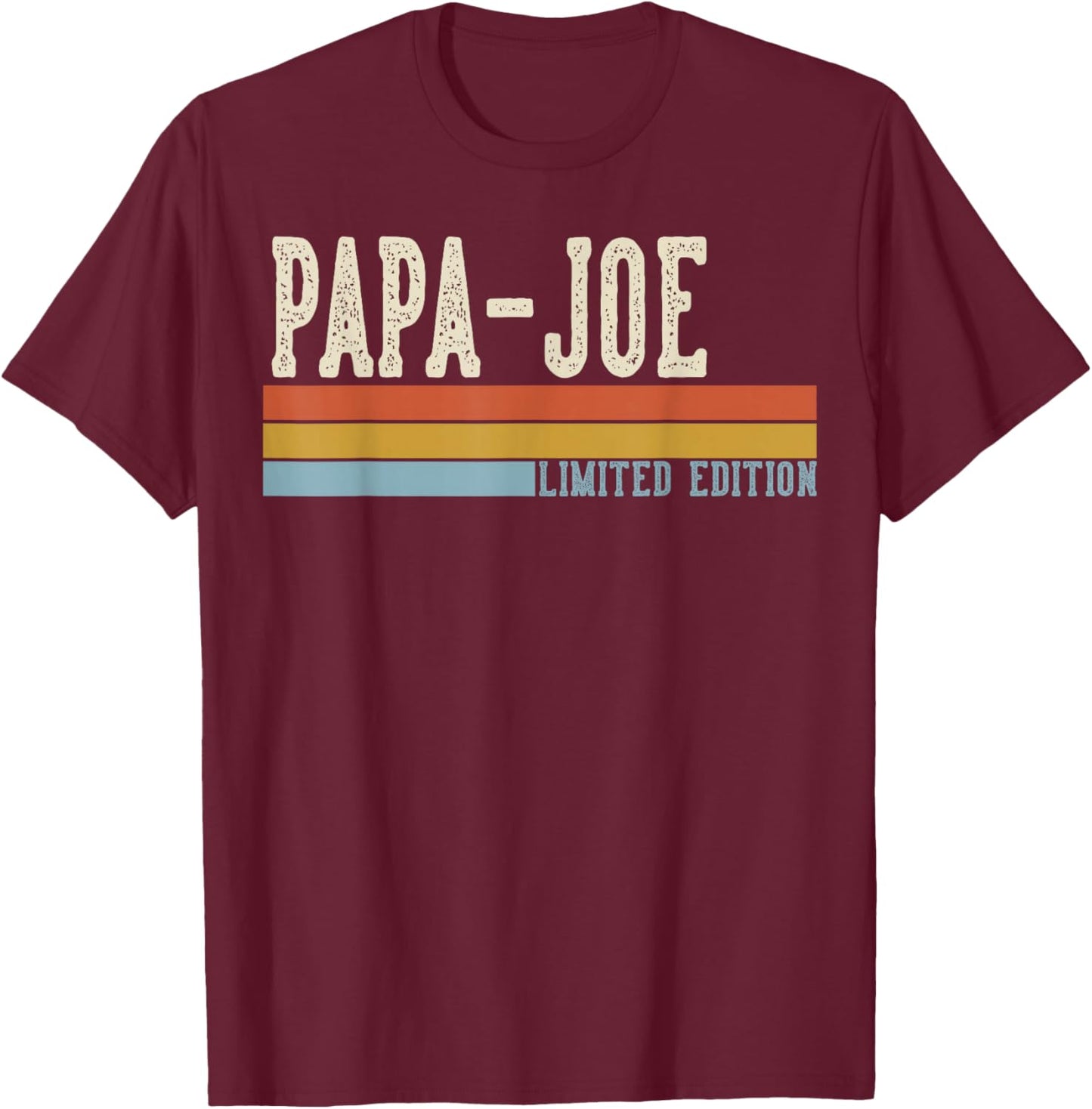 PAPA-Joe Vintage Grandpa Retro Fathers Day T-Shirt - T-Shirt | Maroon