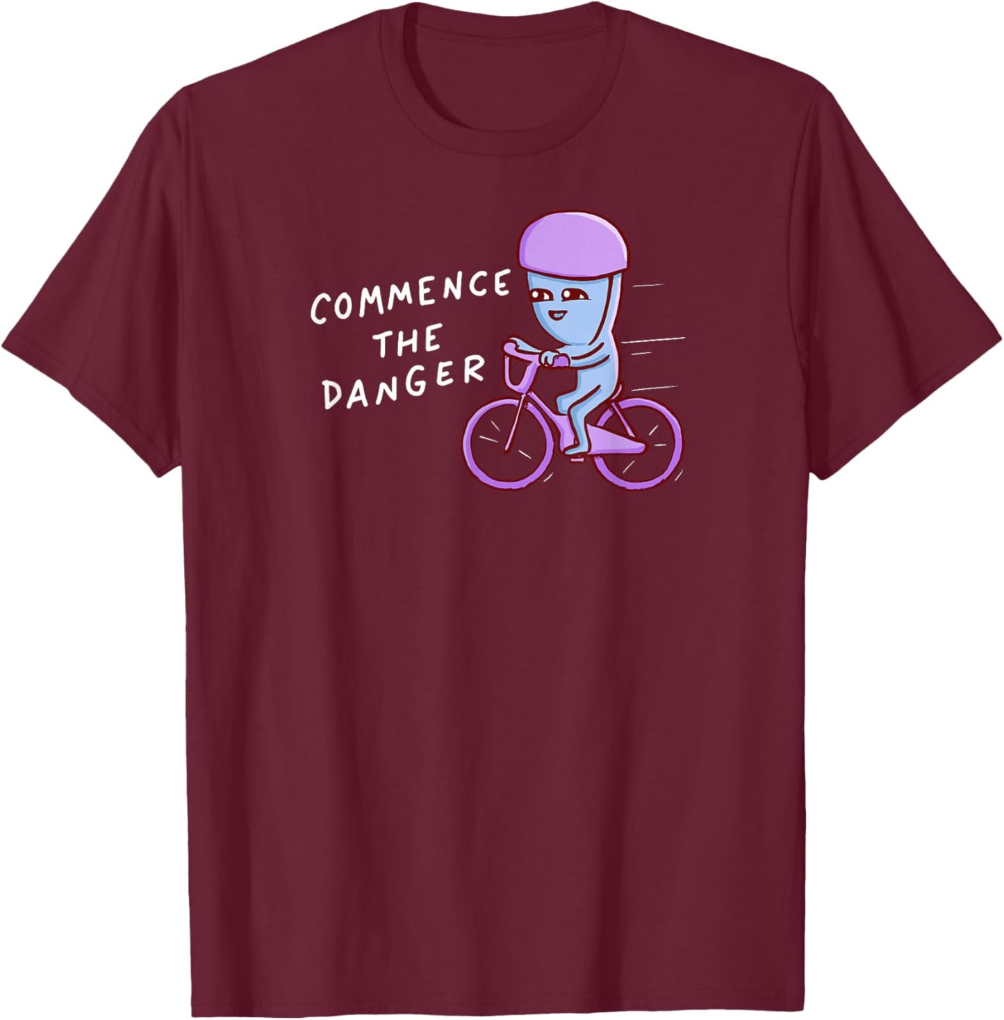 Threadless Nathan W. Pyle Commence The Danger Graphic T-Shirt - T-Shirt | Maroon