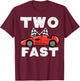 2nd Birthday Race Car Two Fast 2 Year Old Bday Boys Kids T-Shirt - T-Shirt | Maroon