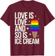 Ice Cream Lover LGBTQ Sundae Gelato Rainbow Pride Month T-Shirt - T-Shirt | Maroon