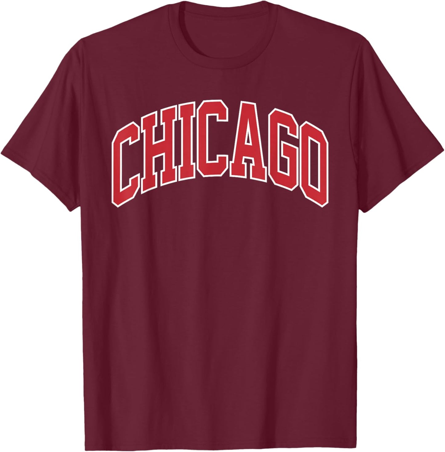 Retro Chicago Throwback Classic Chicago Men Women Red Blue T-Shirt - T-Shirt | Maroon