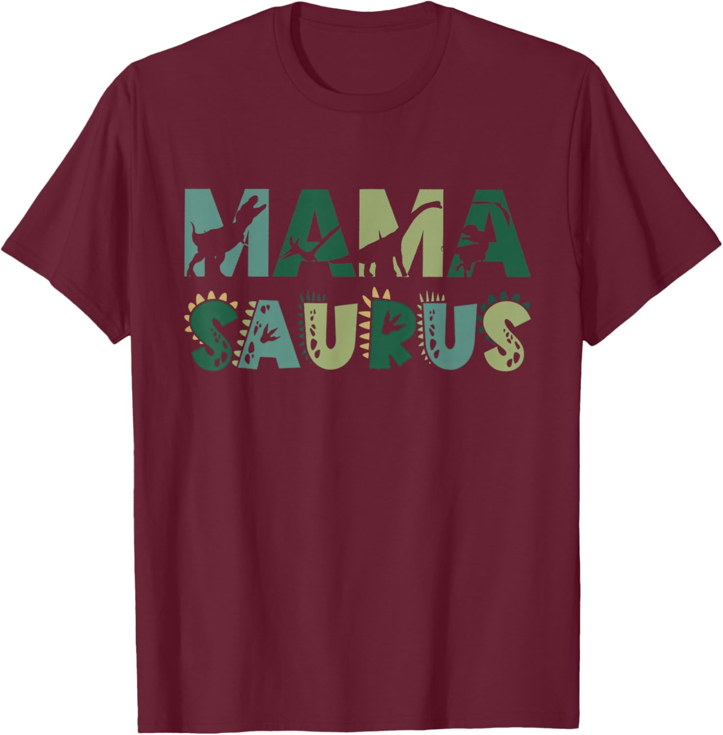Mama Saurus Matching Family Birthday Dinosaur Men Women Kids T-Shirt - T-Shirt | Maroon