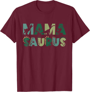Mama Saurus Matching Family Birthday Dinosaur Men Women Kids T-Shirt - T-Shirt | Maroon