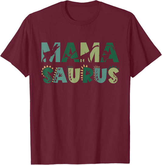 Mama Saurus Matching Family Birthday Dinosaur Men Women Kids T-Shirt - T-Shirt | Maroon