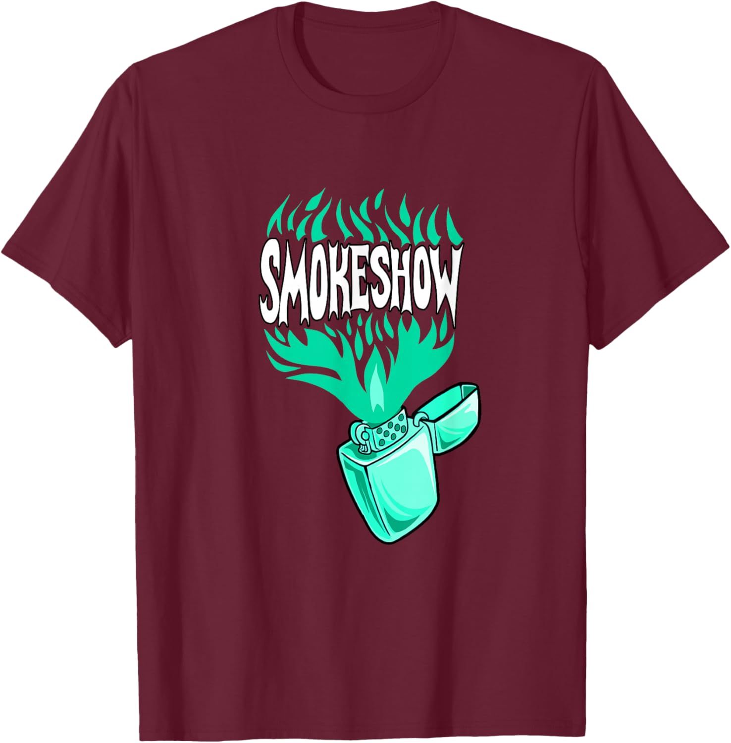 Light Teal Aqua Color Smoke Show Light Teal Aqua T-Shirt - T-Shirt | Maroon