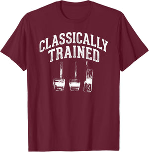 Classically Trained Manual Transmission Car Pedals Driving T-Shirt - T-Shirt | Maroon