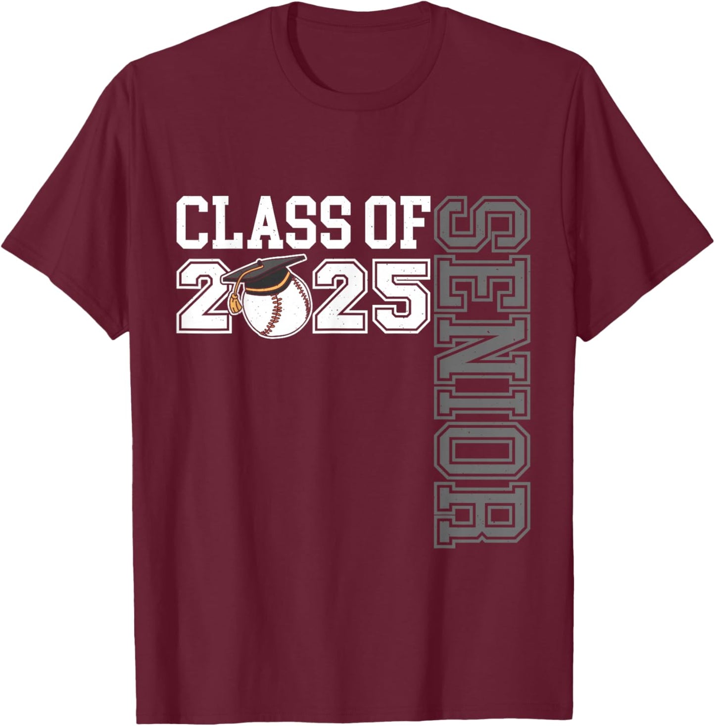 Class Of 2025 Baseball Senior Night T-Shirt - T-Shirt | Maroon