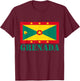 Grenada Flag Patriotic Grenadian Roots Grenadian Pride T-Shirt - T-Shirt | Maroon