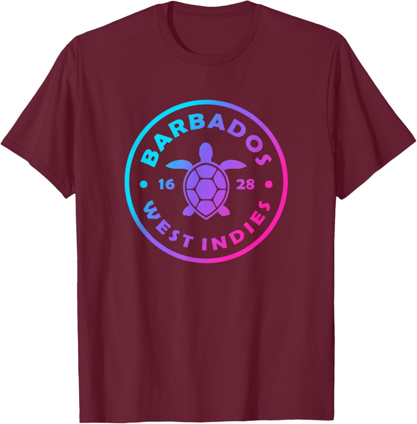 Barbados Sea Turtle Tie Dye Beach Vacation T-Shirt - T-Shirt | Maroon