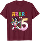 ARR I'M 5 Birthday Pirate I 5th Birthday Unicorn Dance T-Shirt - T-Shirt | Maroon
