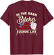 Euchre Lovers In The Barn Funny Card Player T-Shirt - T-Shirt | Maroon