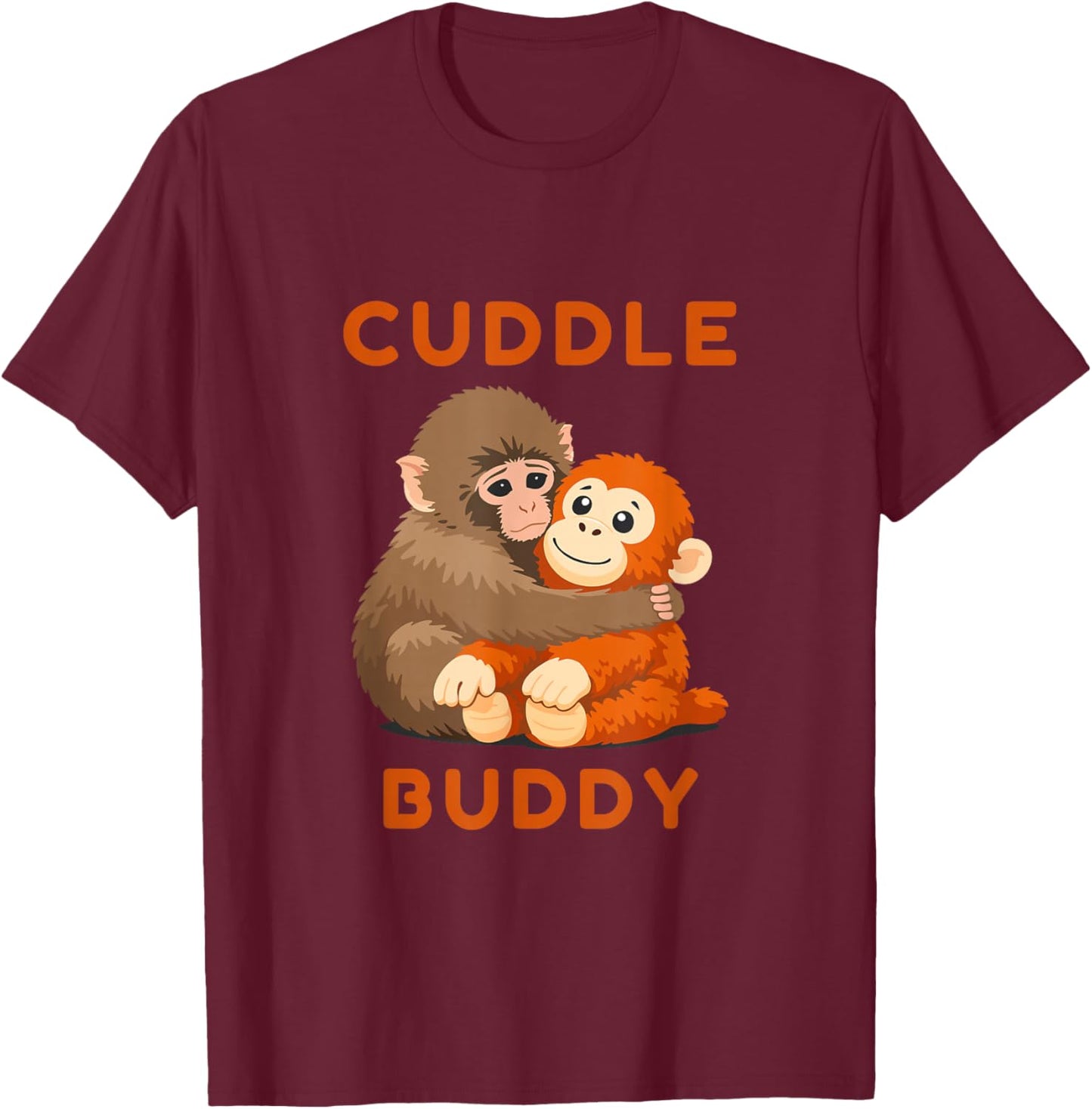 Baby Monkey Punch Cuddle Buddy with Stuffed Toy T-Shirt - T-Shirt | Maroon