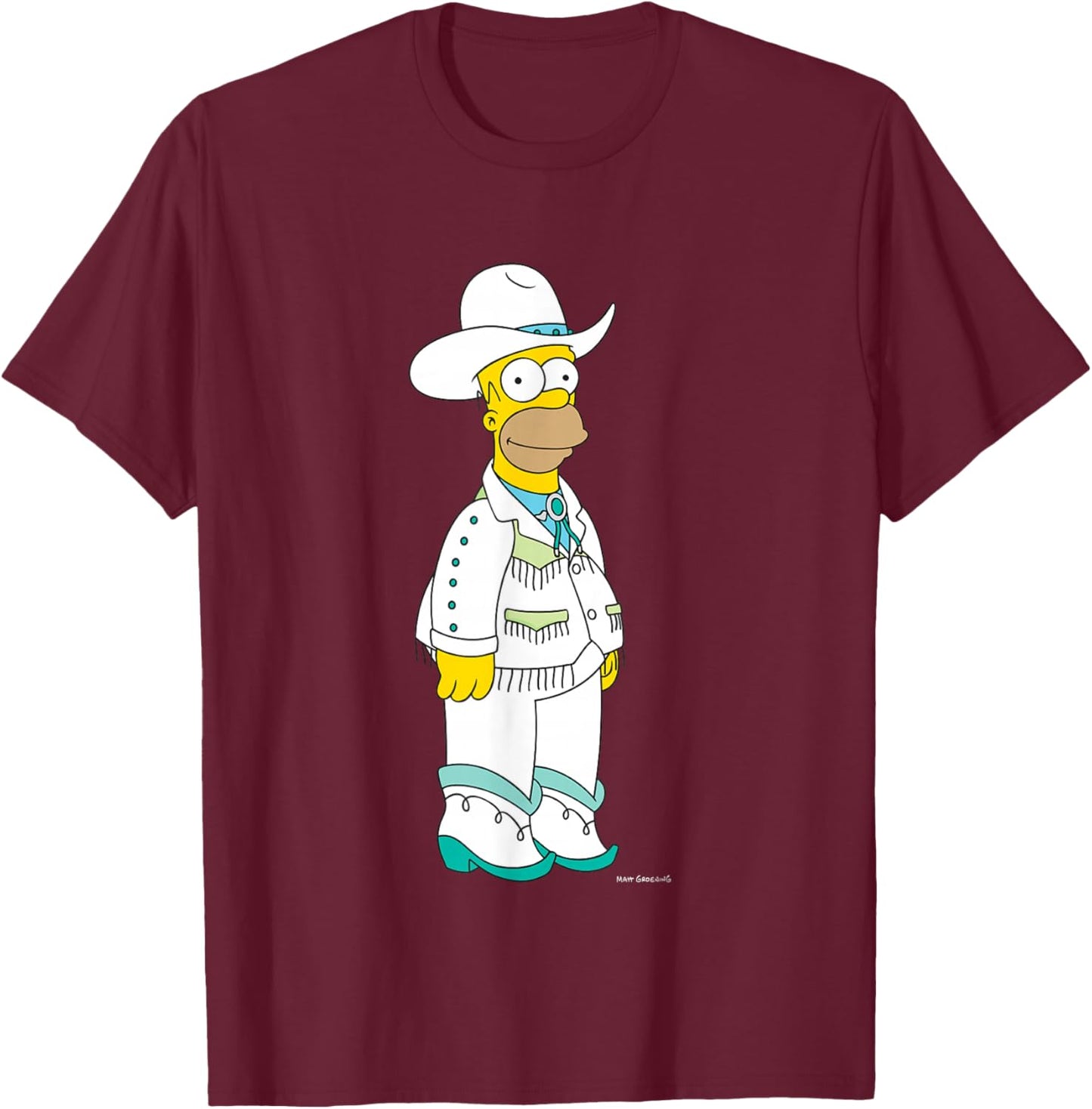 The Simpsons Country Star Homer Simpson T-Shirt - T-Shirt | Maroon