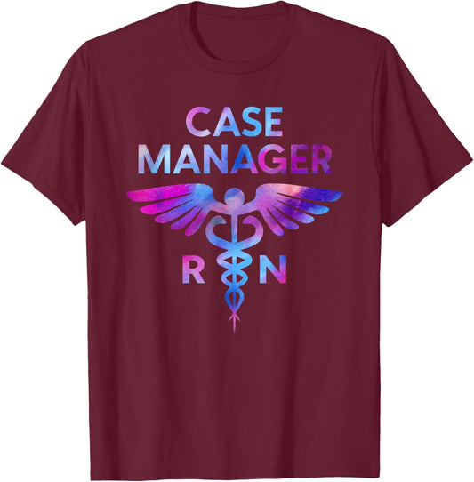Tie Dye Nurse Case Manager Case Management Registered Nurse T-Shirt - T-Shirt | Maroon