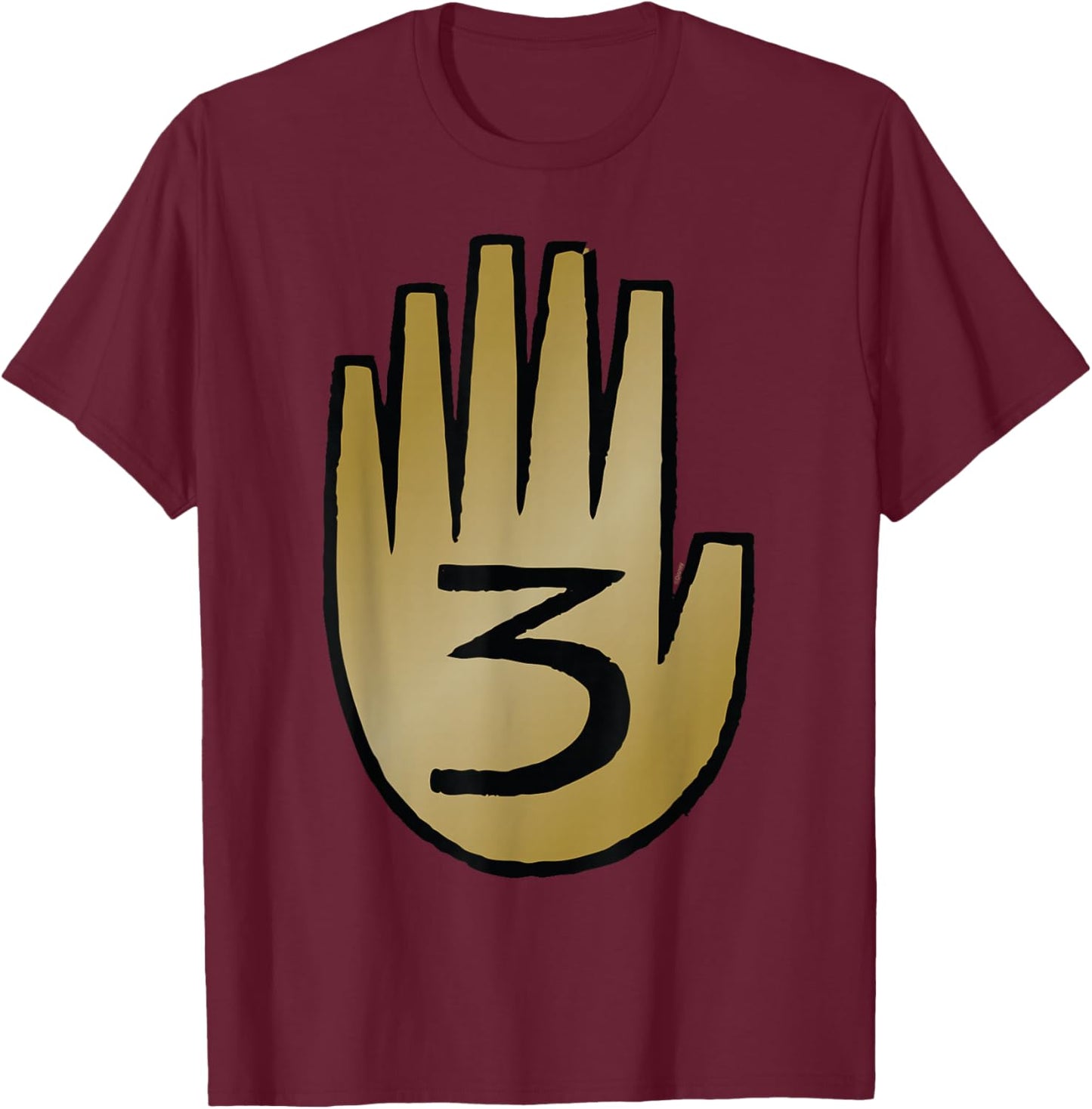 Disney Gravity Falls Journal #3 Hand Official Disney Channel T-Shirt - T-Shirt | Maroon