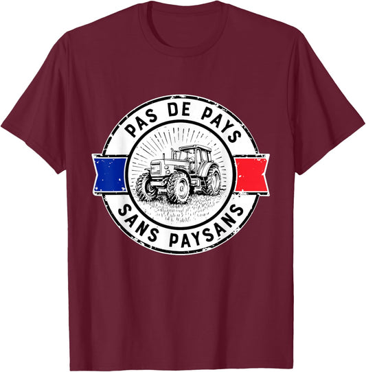 No Countries Without Peasants Support to Tricolor Farmers T-Shirt - T-Shirt | Maroon