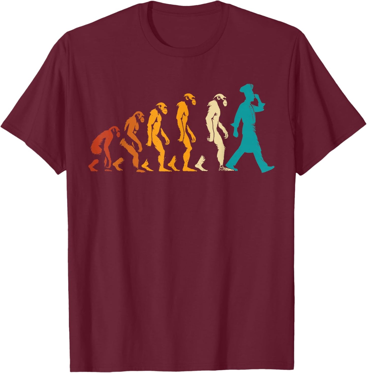 Cooking Evolution Cook Chef Cuisine Cooking Meal Prep T-Shirt - T-Shirt | Maroon