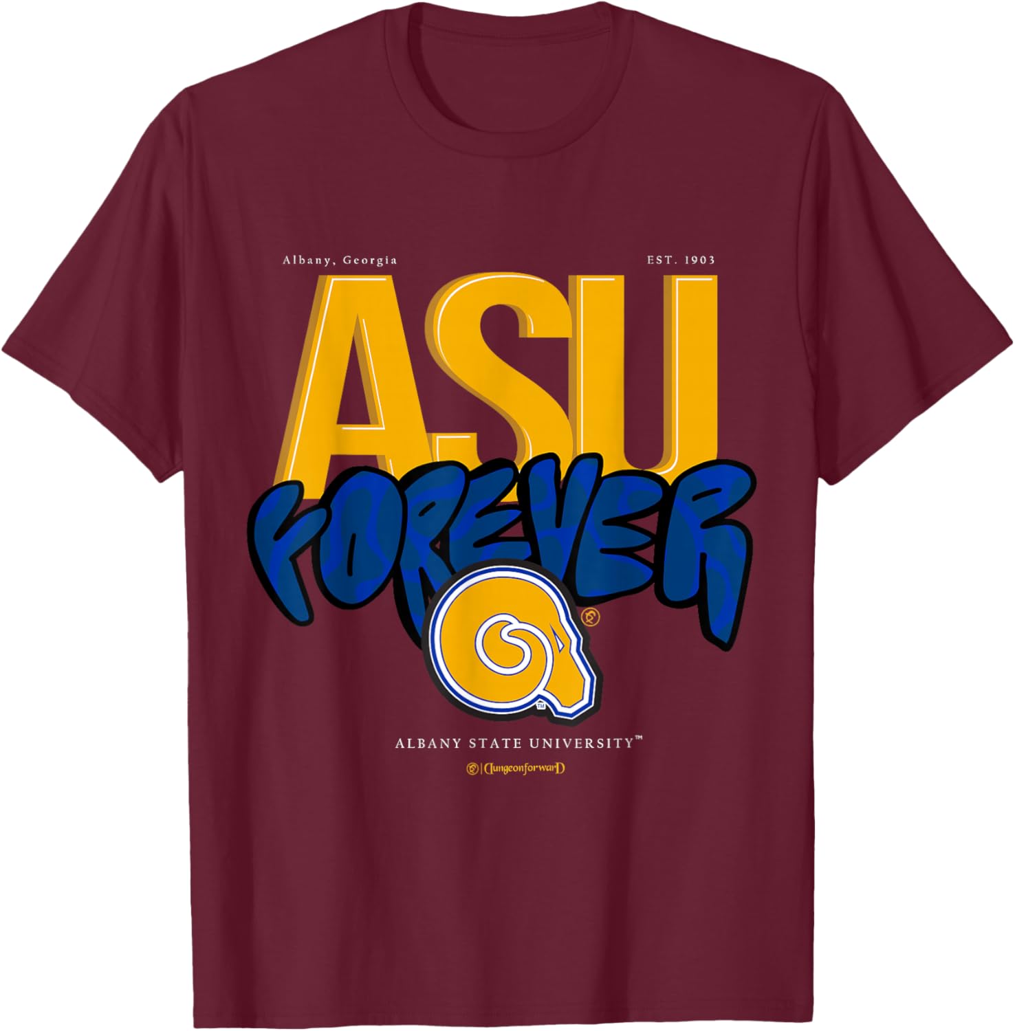 The Yard Essentials - Albany State University - ASU Forever T-Shirt - T-Shirt | Maroon