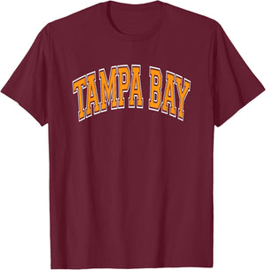 Tampa Bay Arched Orange Text T-Shirt - T-Shirt | Maroon