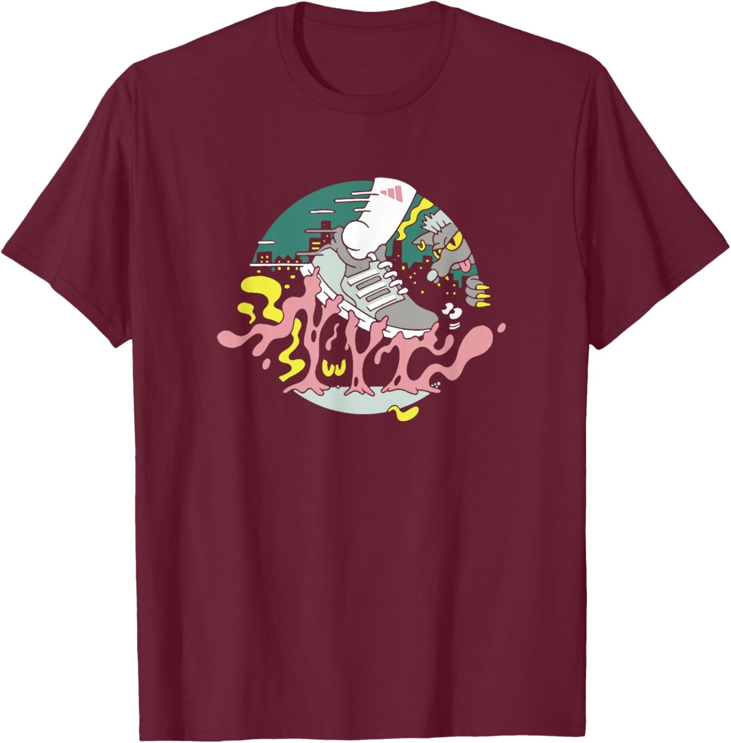 adidas Badge of Sport Run NYC Graphic T-Shirt - T-Shirt | Maroon