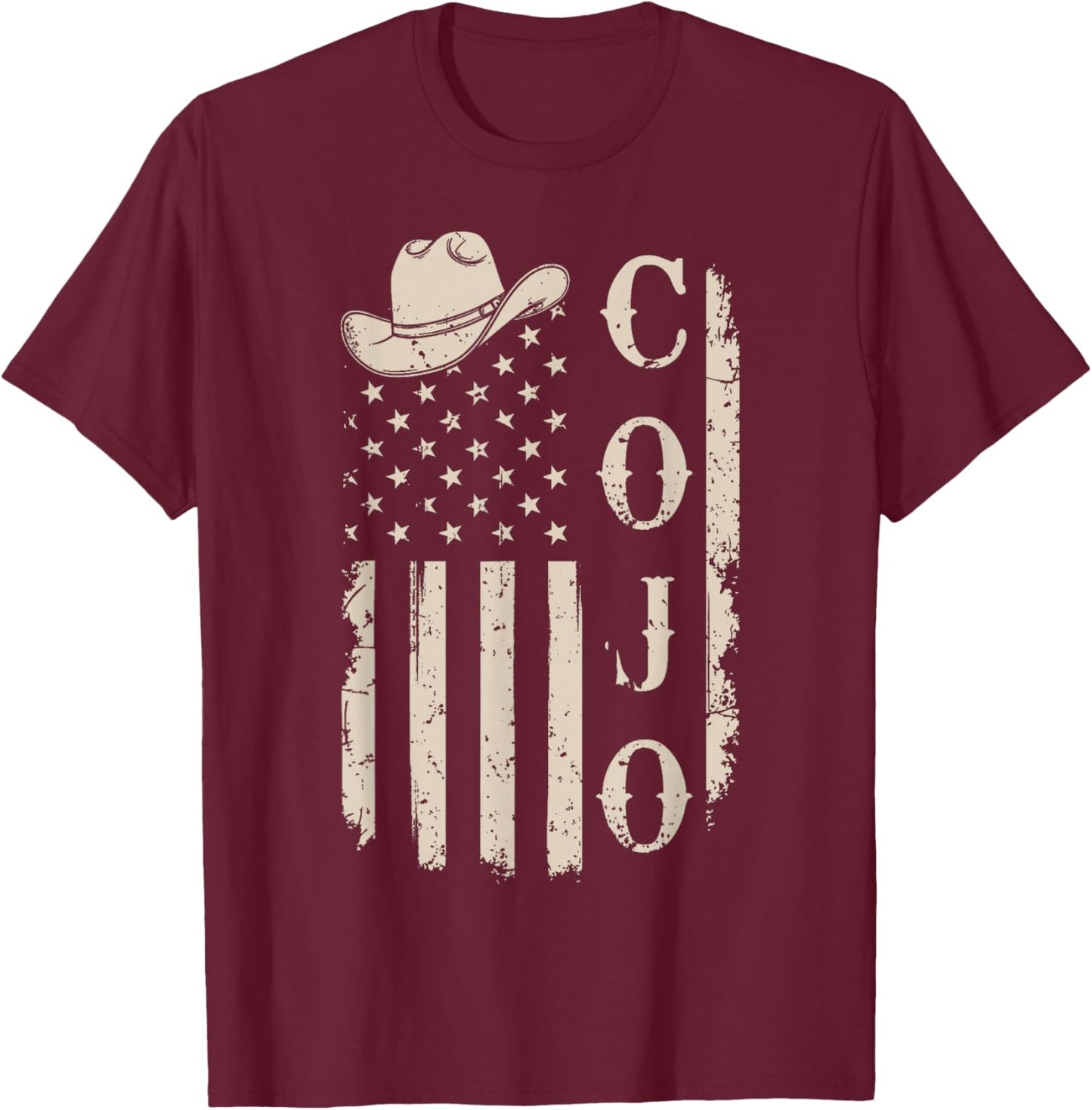 Distressed Cojo Name Personalized T-Shirt - T-Shirt | Maroon