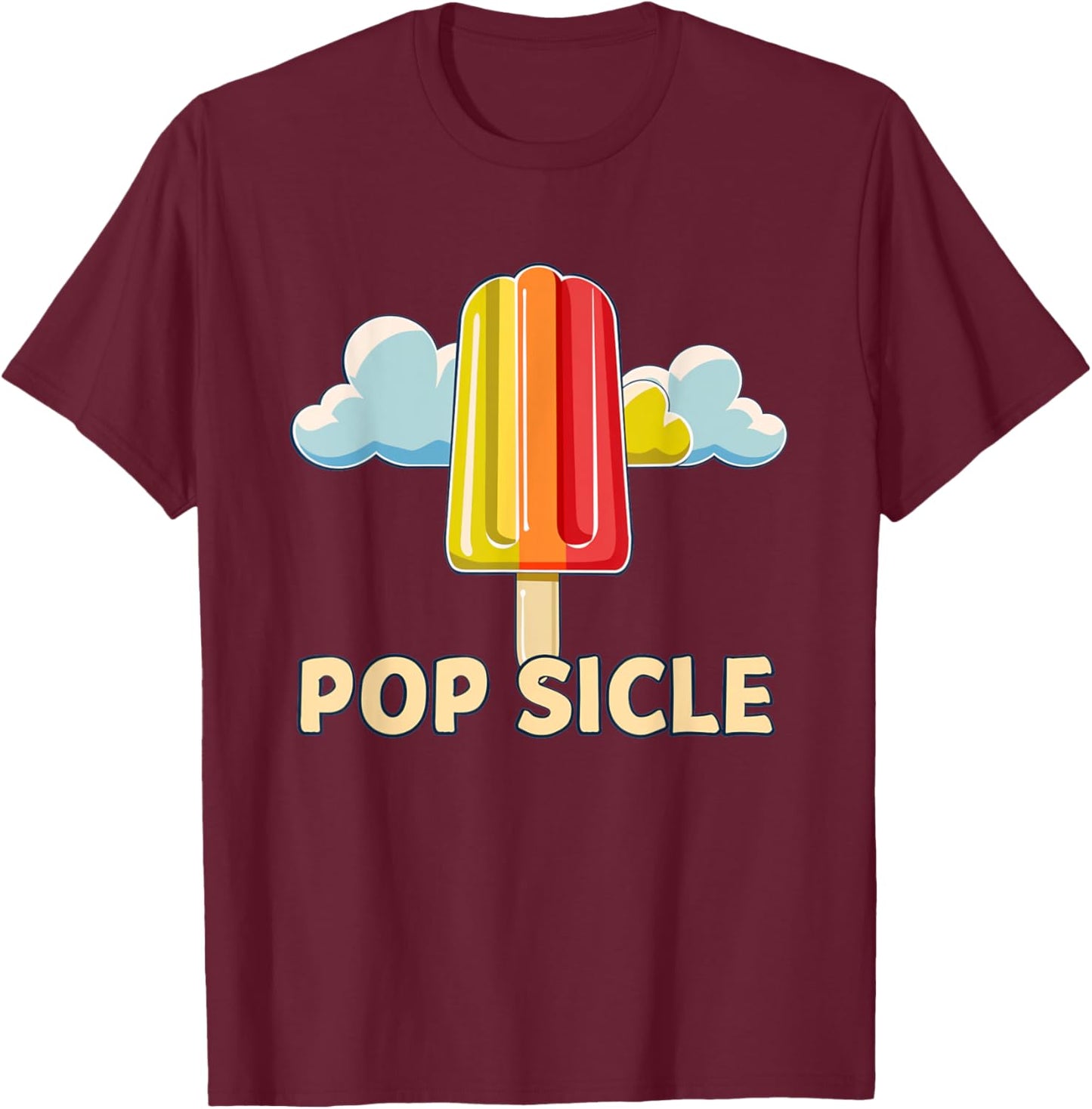 Funny rainbow Popsicle Outfit for Ice Cream Lovers Men Women Kids T-Shirt - T-Shirt | Maroon