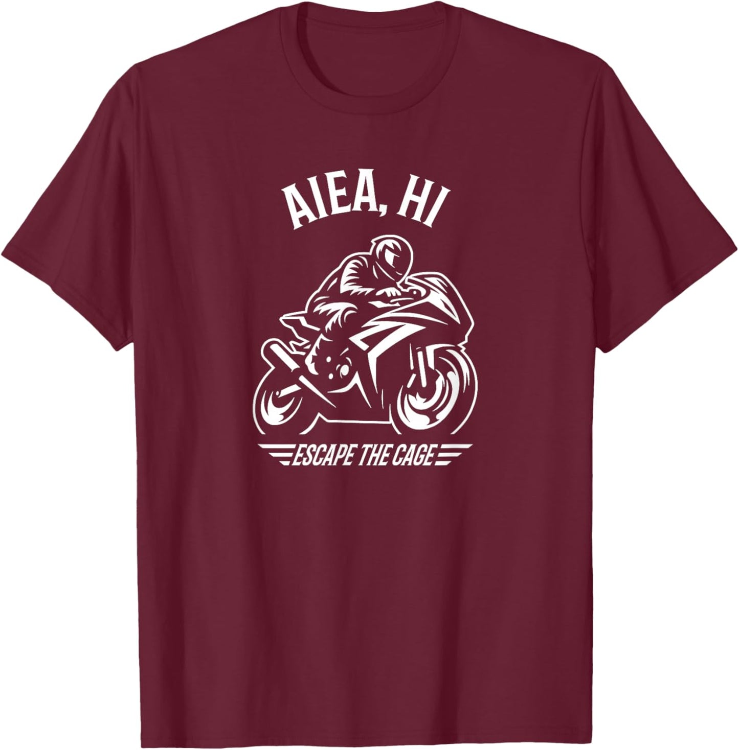Aiea Hawaii Sport Bike Motorcycle Racing Design T-Shirt - T-Shirt | Maroon