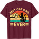 Best Cat Dad Ever Fist Bump Retro Fur Papa Fathers Day Men T-Shirt - T-Shirt | Maroon