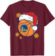 NBA Golden State Warriors Christmas Santa Hat Ball T-Shirt - T-Shirt | Maroon