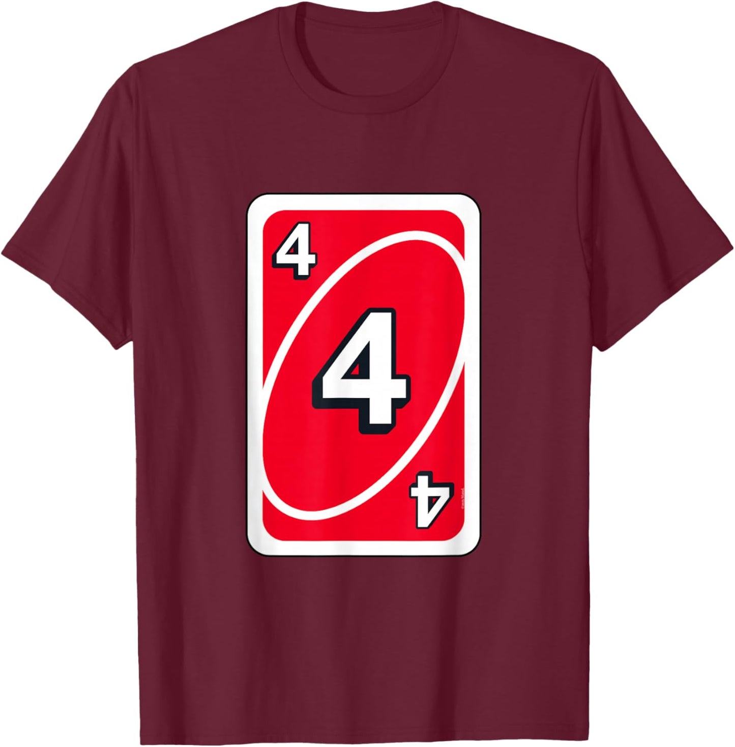 UNO Halloween Red 4" Card T-Shirt - T-Shirt | Maroon