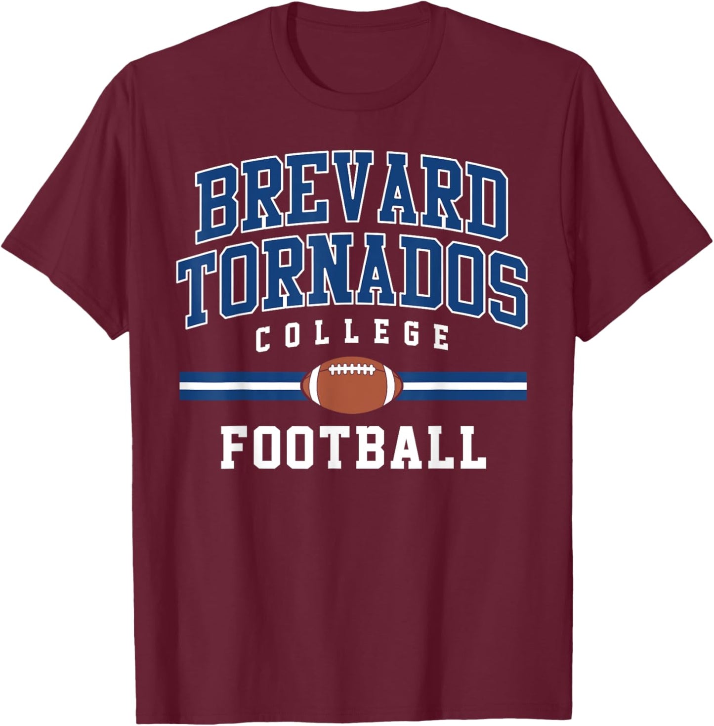 Brevard Tornados College Football Arch Vintage Design T-Shirt - T-Shirt | Maroon