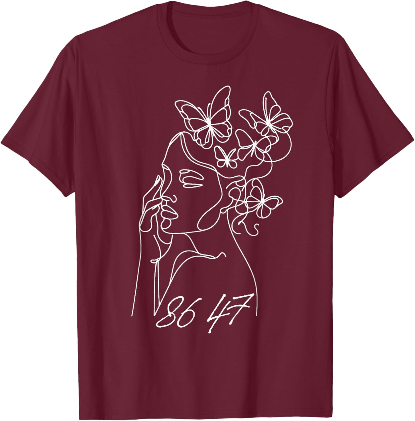 8647 Anti Trump Floral Resist 86 47 Impeach Trump Impeach 47 T-Shirt - T-Shirt | Maroon