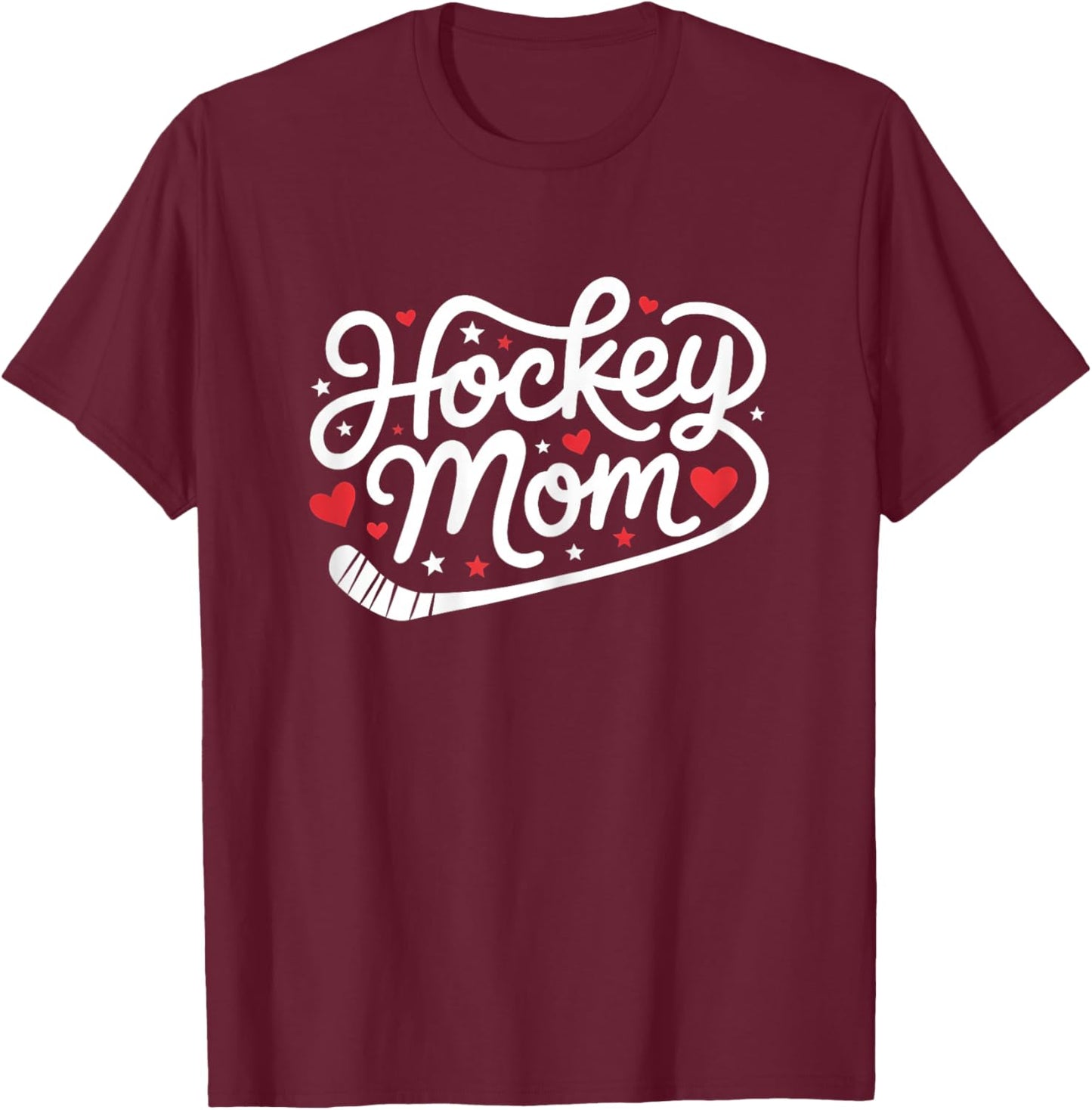 Hockey Mom Cute Sports Player Mother T-Shirt - T-Shirt | Maroon