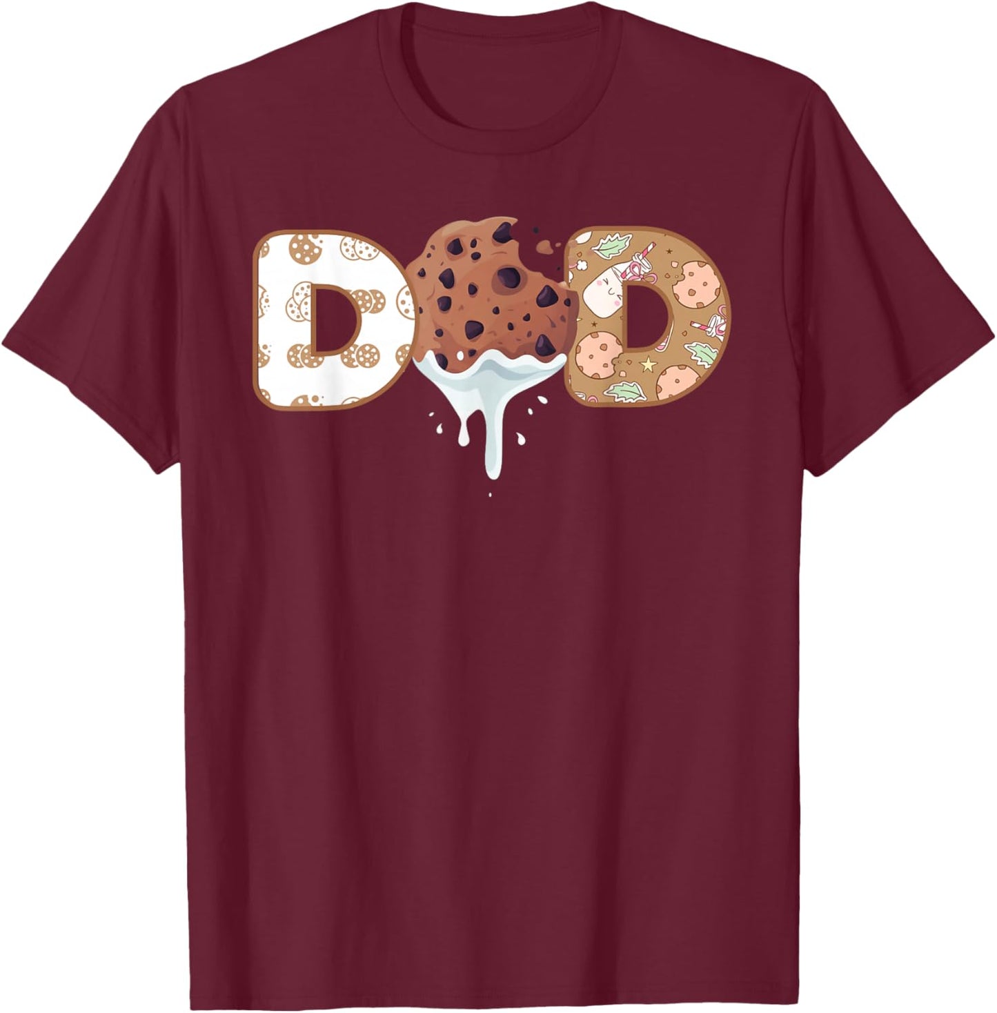 Cookies Dad 1st Birthday Milk Party Family Matching T-Shirt - T-Shirt | Maroon