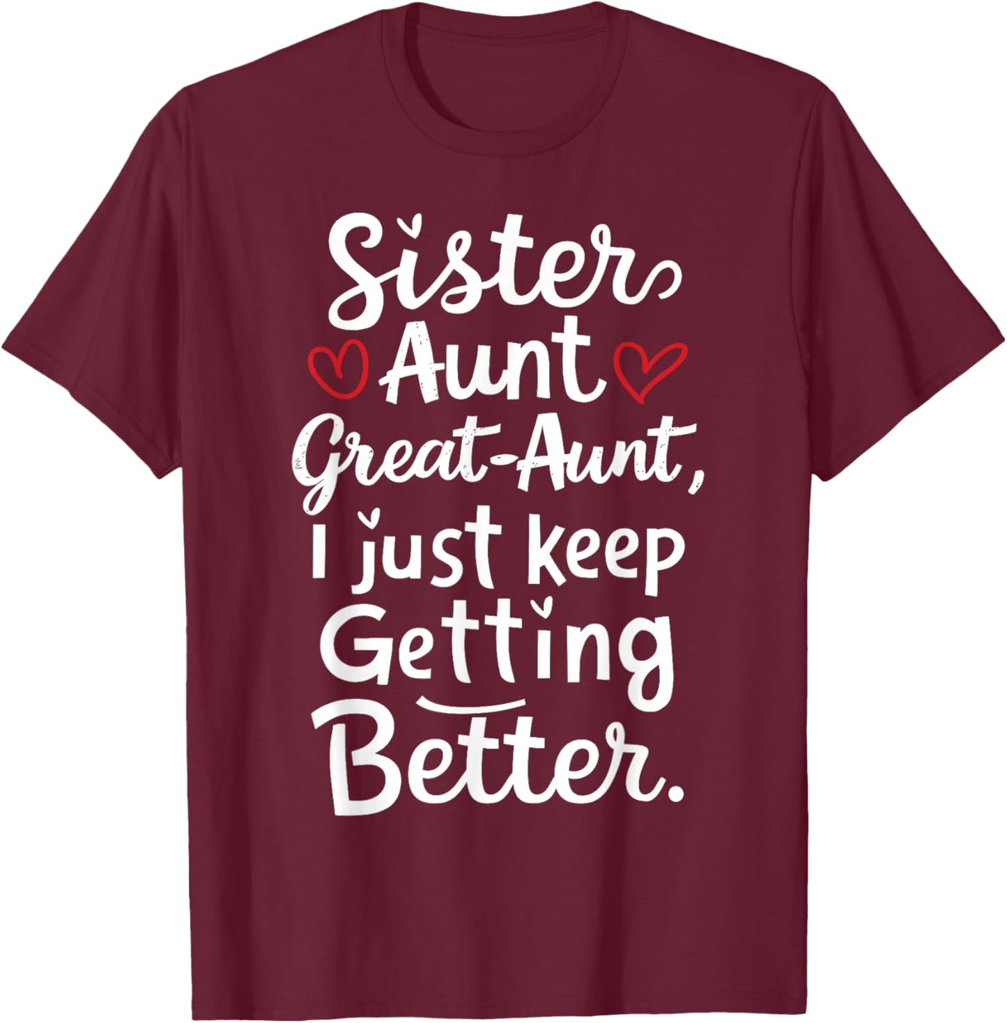 Mother's Day from Grandkids Sister Aunt Great Aunt T-Shirt - T-Shirt | Maroon
